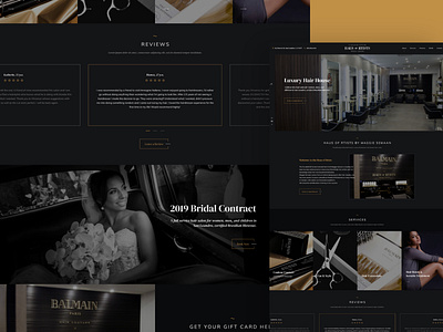 Luxury Hair House landing design bridal dark theme hair hairstylist landing page luxurious