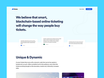 Nicket about page about us landing page ui ux web design website