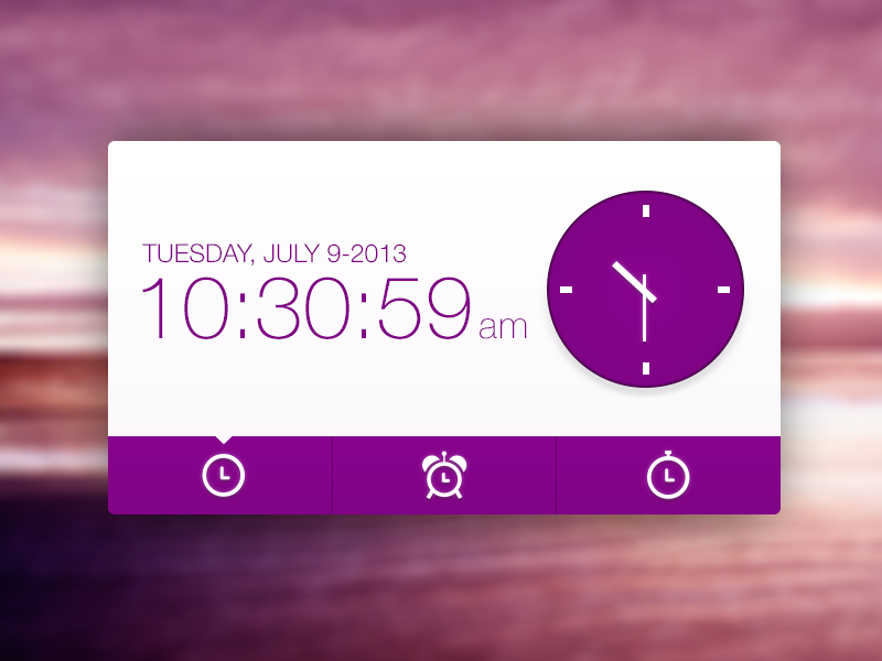 Clock Widget by Arjun Kani on Dribbble