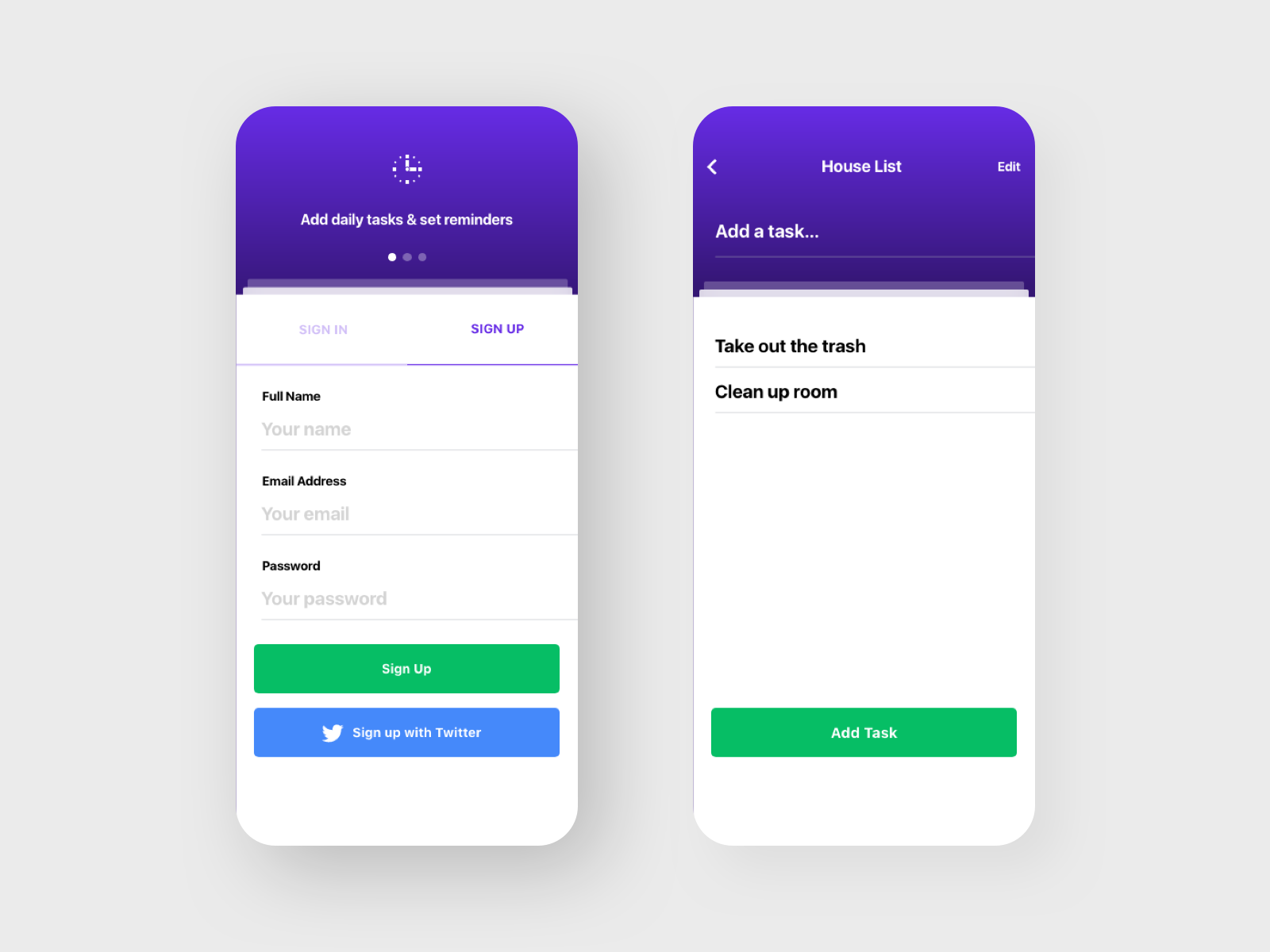 Group Task List App UI by AppUiTemplates on Dribbble