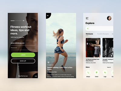 Fitness News App UI app app design app development appdesign appui appuidesign exercise fitness fitness app health ios mobile news tips ui ui design uidesign uiux ux workouts