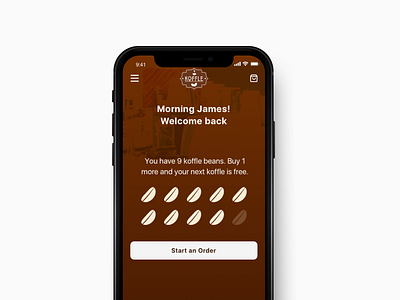 Coffee Delivery App UI - Loyalty Screen