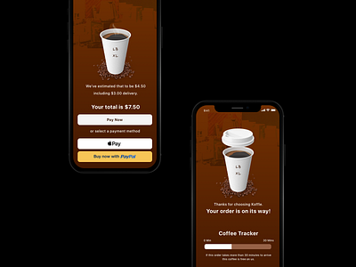 Coffee Delivery App UI - Payment & Tracking app app concept appdesign appui appuidesign brand branding coffee delivery design ios mobile order payment process tracking ui uidesign uiux ux