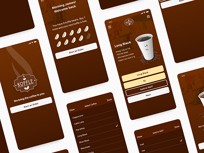 Coffee Delivery App UI + Branding app app concept appdesign appui appuidesign coffee coffee bean delivery design ios mobile screens ui uidesign uiux ux