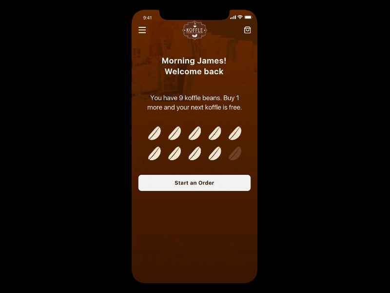 Coffee Delivery App UI - Order Selection Process