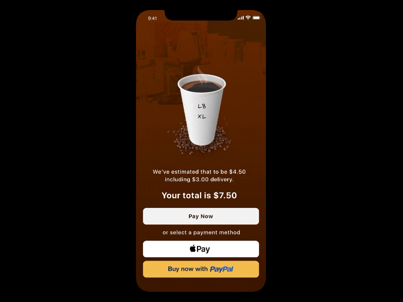 Coffee Delivery App UI - Payment & Tracking Interactive