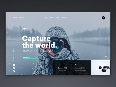 Cannon Camera Desktop camera cannon dailyui desktop dribbble landing page lens sketch ui ux uxdesigner