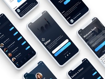 Sitter Mobile App Concept app branding clean design dribbble iphonex login logo mobile mobile app ui ux uxdesigner