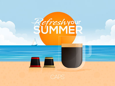 Fresh coffe capsule coffee coffee cup colorful colors espresso fresh sea summer sun