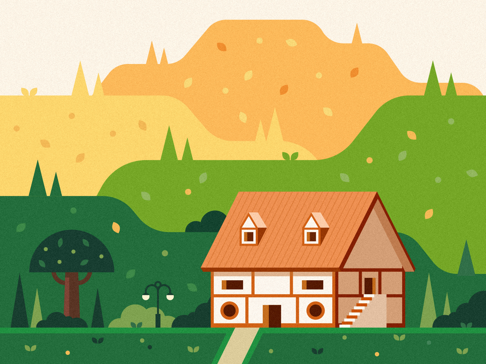 Green homes by zender on Dribbble