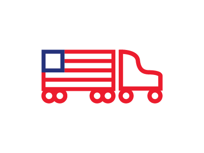 America Trucks! america branding commerce icon logo merchandise trucking wip