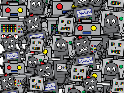 Go Robot! graphic design illustration print robots sci fi