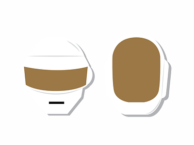 Daft Punk flat icon illustration logo music