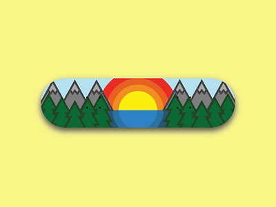 Mountain Board design flat graphic design illustration mountains skateboarding thicklines