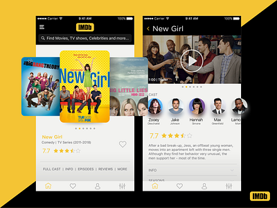 IMDb App Concept app app concept imdb movies raiting trailer tv shows ui