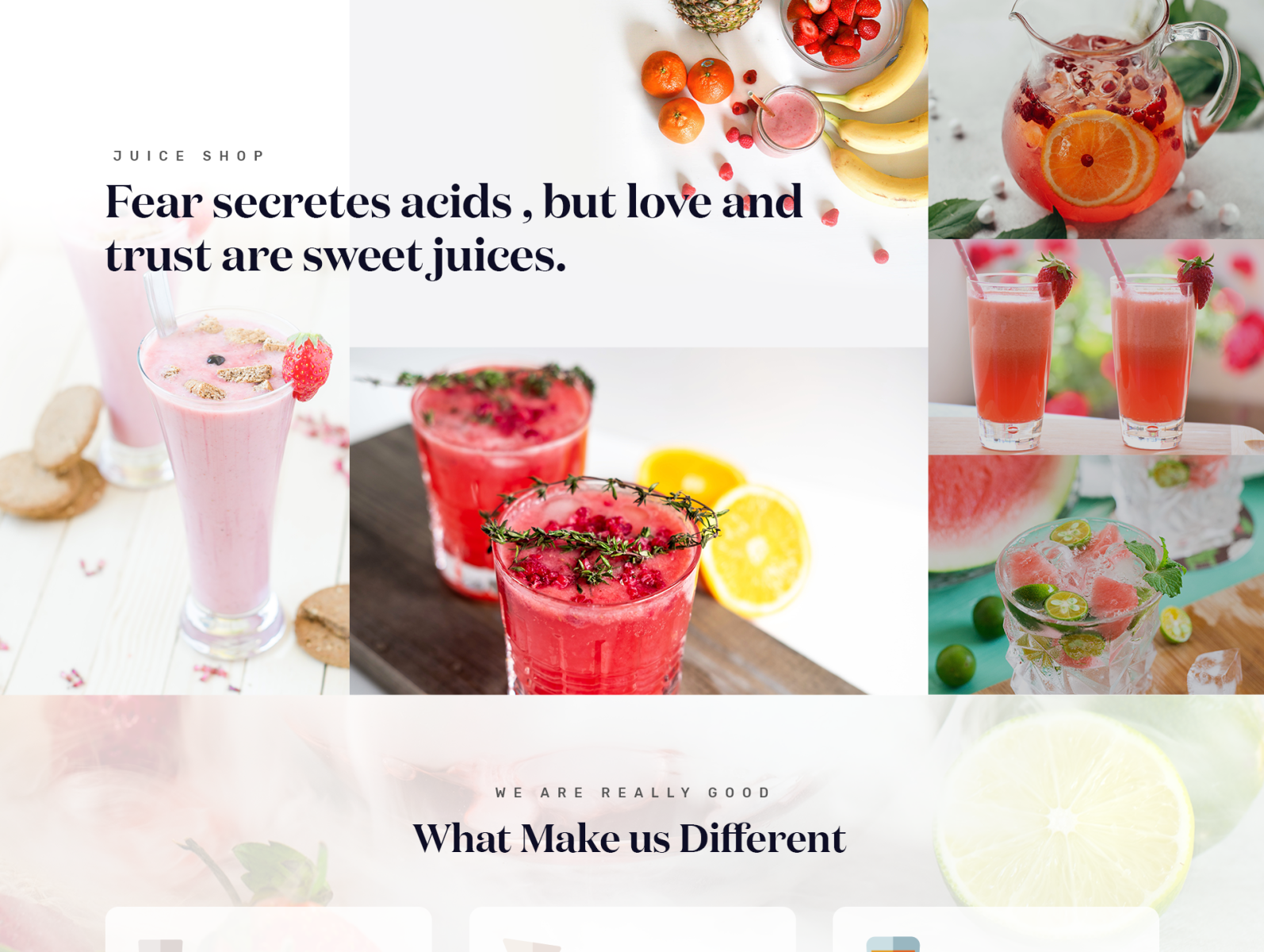 Juice Shop site design Experiment by Mithun Ray on Dribbble