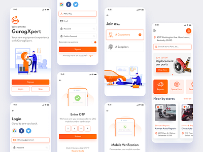 GaragExpert Mobile app UI design app car app car service app car shop app car repairing dashboard design garage shop app garagexpert app illustration logo mobile app ui ui ui design user experience app ux ux design vehicle