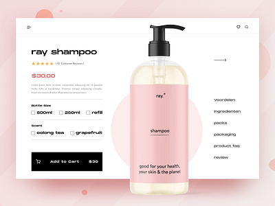 Ecommerce Shopping Cart Web UI Design add to bag add to cart ui add to cart web ui app avalon organics beauty product branding dashboard design homepage logo minimalist design ray shampoo website shampoo ecommerce website shopping cart web ui ui design user interface design ux ux design website