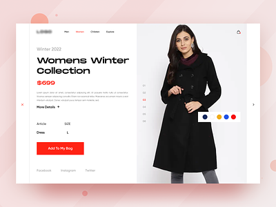 Ecommerce Website add to bag add to cart app dashboard design ecommerce web layout design ecommerce website design homepage interaction design shopping cart design trendy design ui ui design user interface design ux ux design web design web ui design website women winter collection