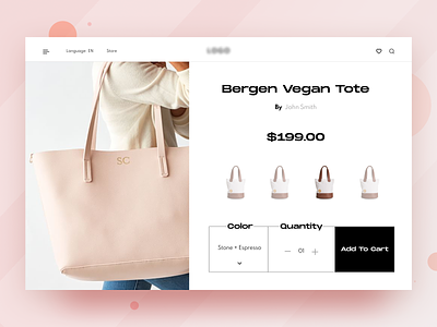 Ecommerce Shopping Cart web UI design