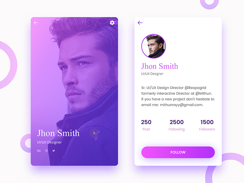 Profile screen design experiment by Mithun 🔥 on Dribbble