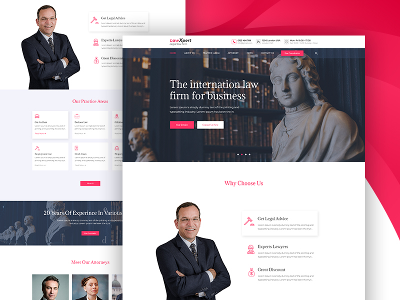 Law Firm Landing page by Mithun Ray✪ on Dribbble