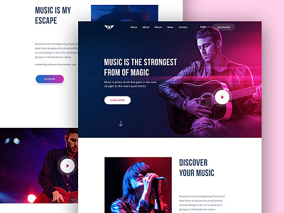 Musician- Landing page Exploration clean hip hop landing minimal music musician page rap ui ux website