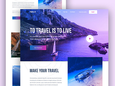 Travel Agency Homepage Exploration agency city home landing photo photography planet search travel typography ui ux