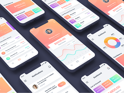 Finance Mobile App UI full design Concept account adobe app bank creative dashboard finance free mobile payment ui xd