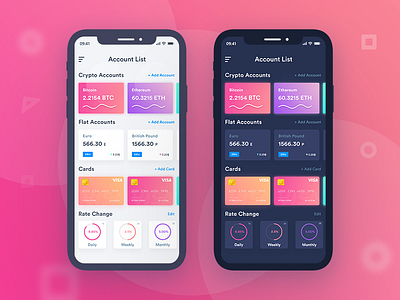 Cryptocurrency mobile app UI design concept