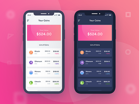 Crypto coins mobile app UI (Dark & Light) by Mithun 🔥 on Dribbble