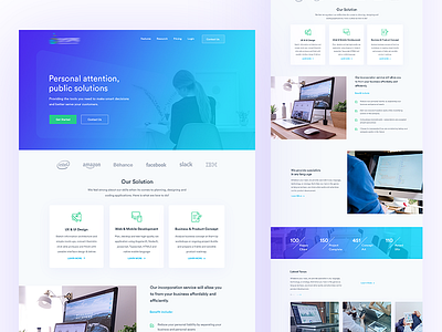 Software Agency Homepage agency blue green homepage house landing minimal page software ui ux website