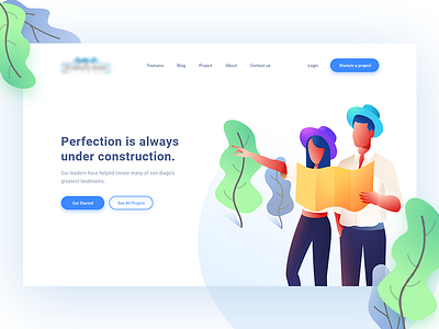 Construction Business Website Header business concept construction container delivery header industrial industry isometric website