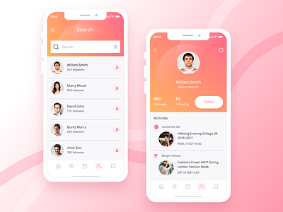 Event app- Profile UI app chat colaboration communicate community dating event app eventinx app friends ios android messaging party profile ui schedule search ticket ui ux uidesign uikit upcoming