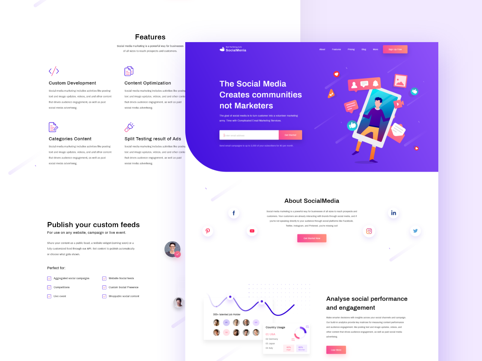 Social Media Marketing Landing Page by Mithun 🔥 on Dribbble