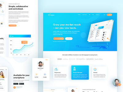 Landing Page Design | Experiment agency b2b chat cool design experience home lander landing page marketing agency redesign redock social marketing ui ui ux web website