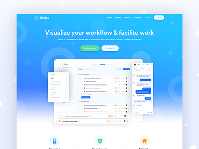 Project Management Landing Page Design clean design clientportal dashboard ui good ux homepage design landing page minimal design project management ui design uiux design ux designer visual designer web app webdesign website design