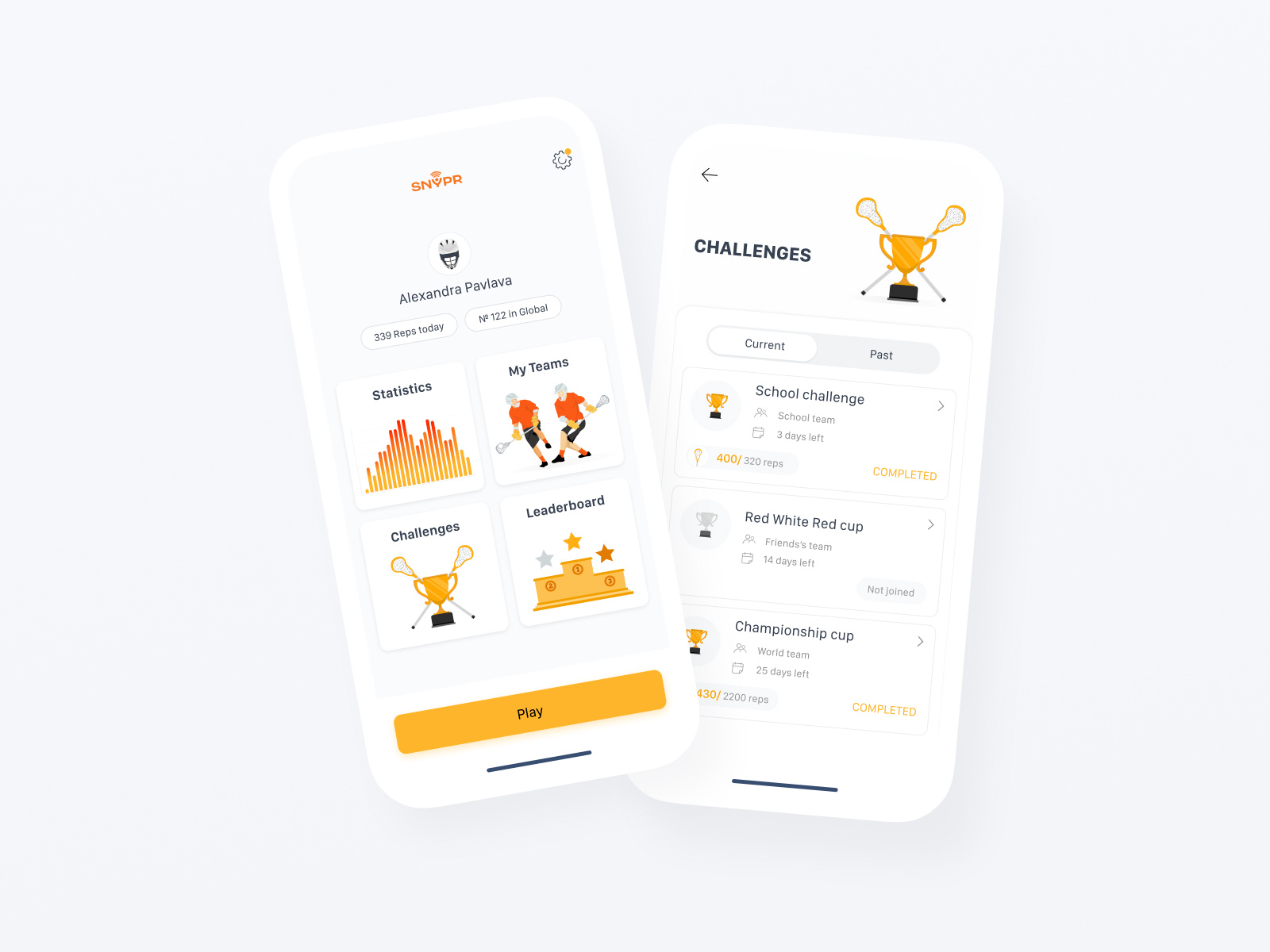 Snypr Lacrosse mobile app interaction by Ignat Matveenko on Dribbble