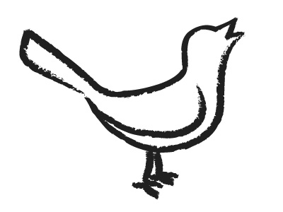 Tweet bird sketch twitter vector white
