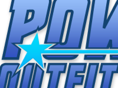 Pow blue logo star