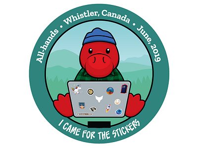 Whistler illustration mozilla sticker vector