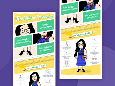 Infographic character designer graphic poster quirky