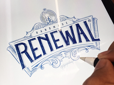 Renewal Logo handlettering retro typography victorian vintage