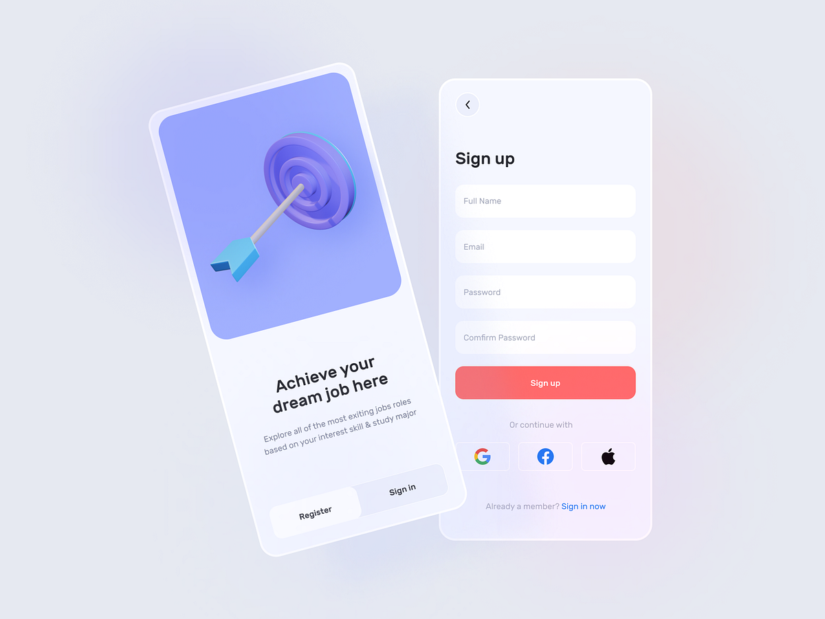 Sign Up App UI by Md Mohin Uddin on Dribbble
