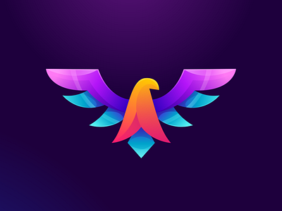 colorful eagle logo design vector illustration