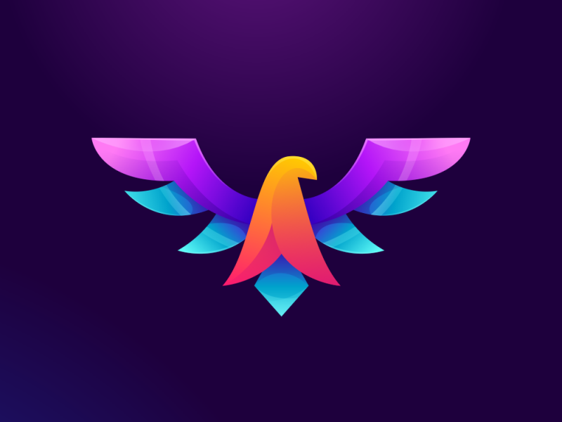 colorful eagle logo design vector illustration by alonkelakon on Dribbble