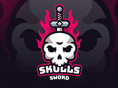 skull sword coreldraw design devil e-sport forsale good ilustrator logo nice skull skull logo sport sportlogo sports logo vector