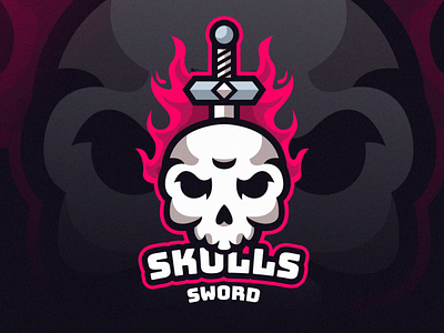 skull sword coreldraw design devil e sport forsale good ilustrator logo nice skull skull logo sport sportlogo sports logo vector