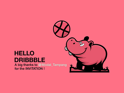 Hello Dribble dribbble hippo logo