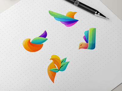 colorful bird app bird colorful logo colorfull coreldraw forsale good logo software design